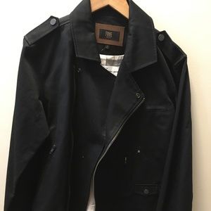 Frye Motorcycle Jacket Black Canvas